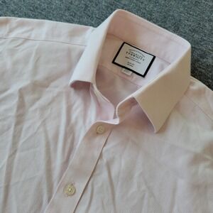 Charles Tyrwhitt Dress Shirt Mens 16 33 Slim Fit Pink French Cuff Non-Iron